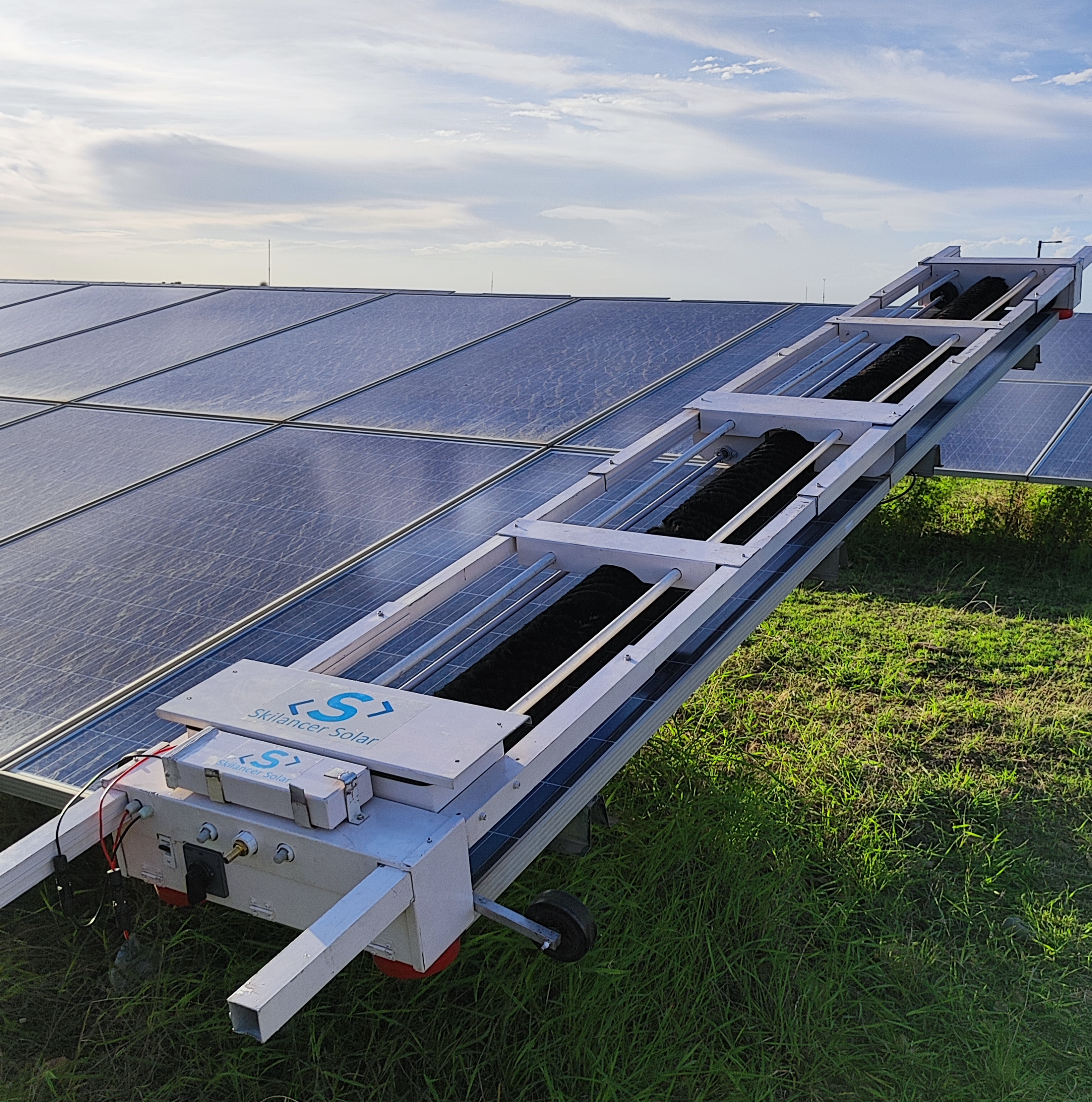 robot on solar panels