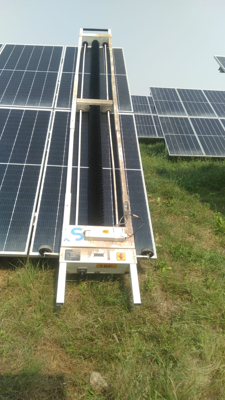 robot on solar panels